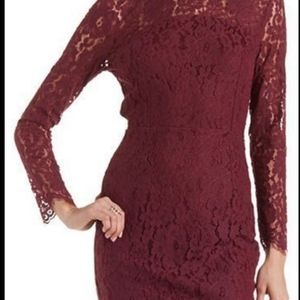 Burgundy lace party dress